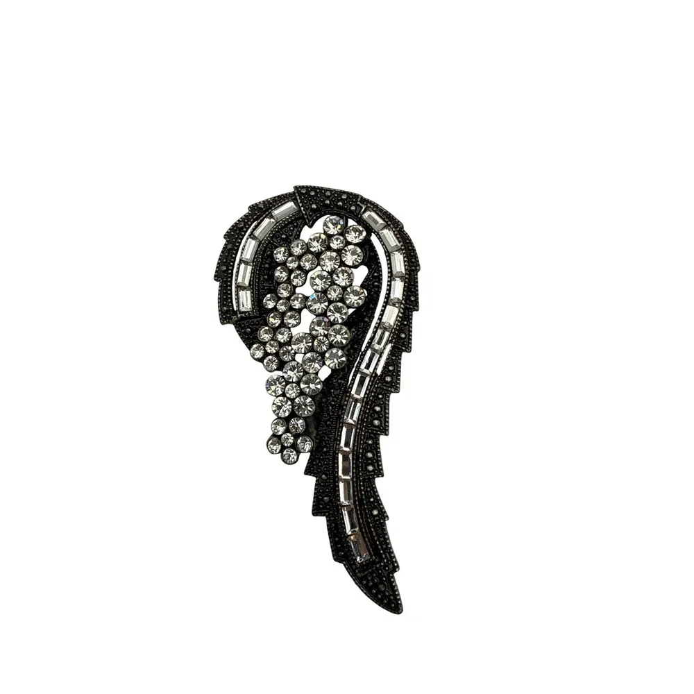 KJL‎ Avon Gerrys Brooch Clip Pin Lot 8pc Floral Art Deco Rhinestone Vintage
